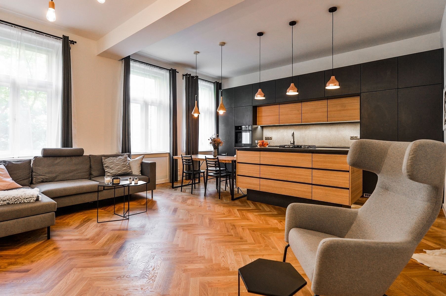 S citem rekonstruovaný vinohradský byt