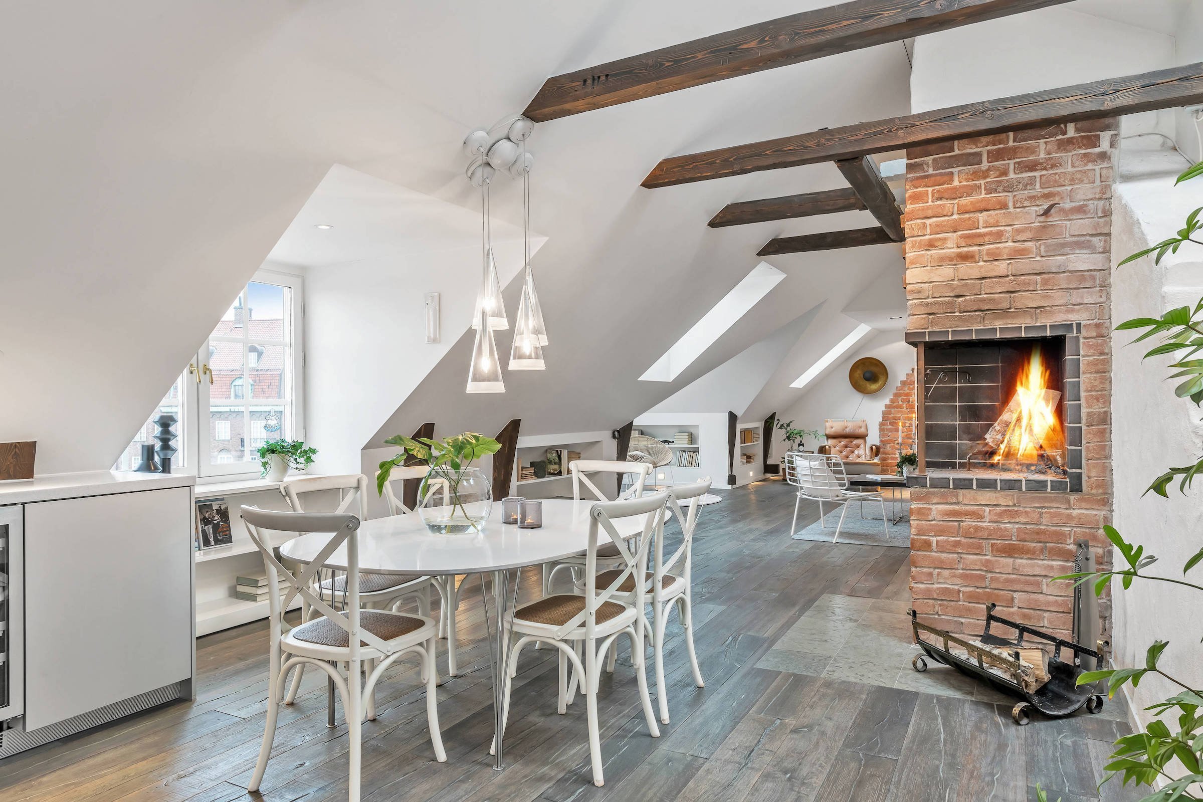 Skandinávské podkrovní bydlení