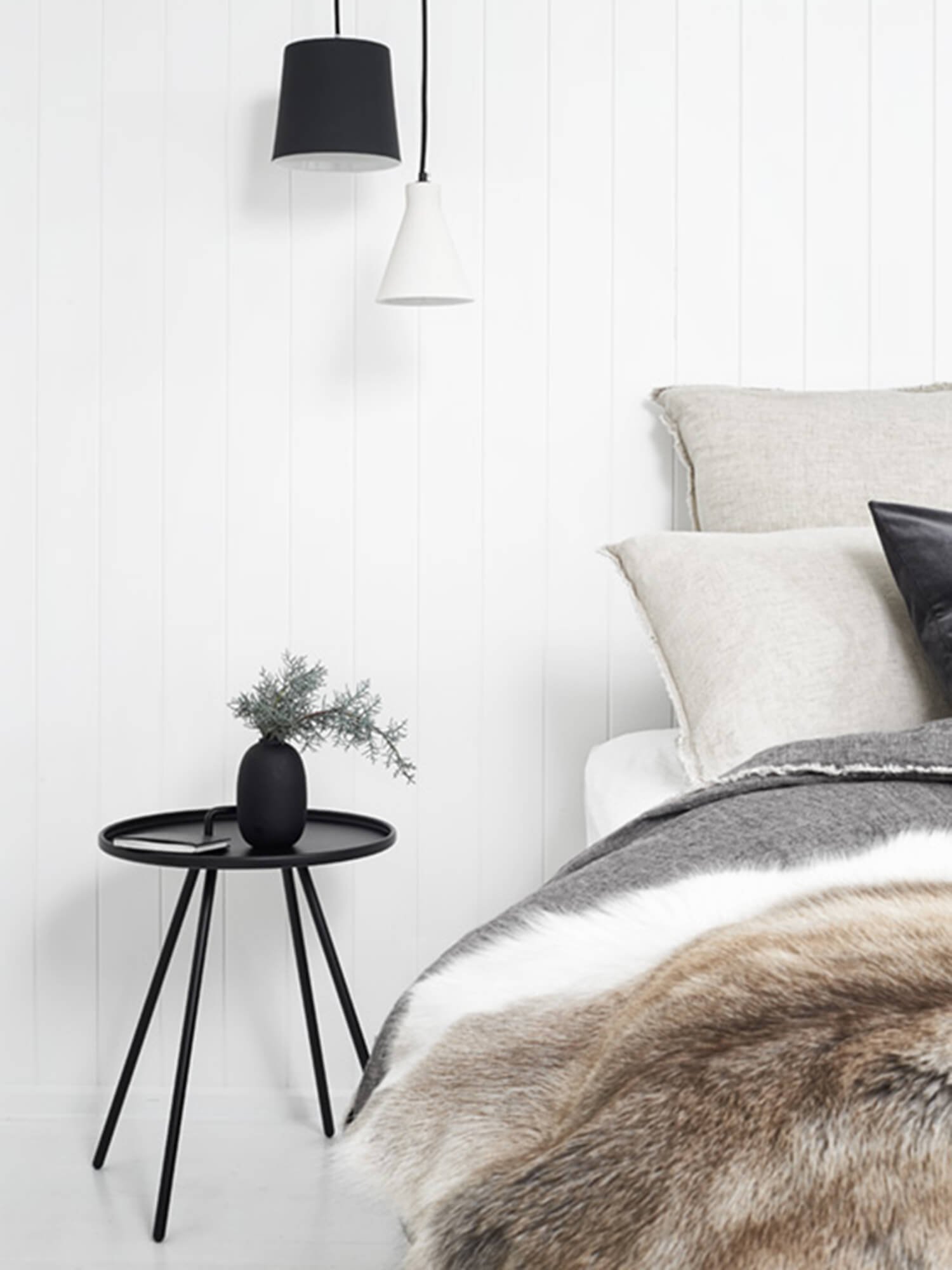 Skandinávský interiér v černobílé kombinaci