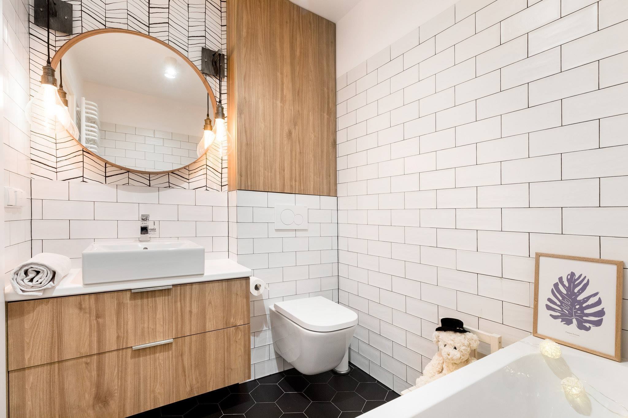 Stylový mezonet s cihlovou stěnou