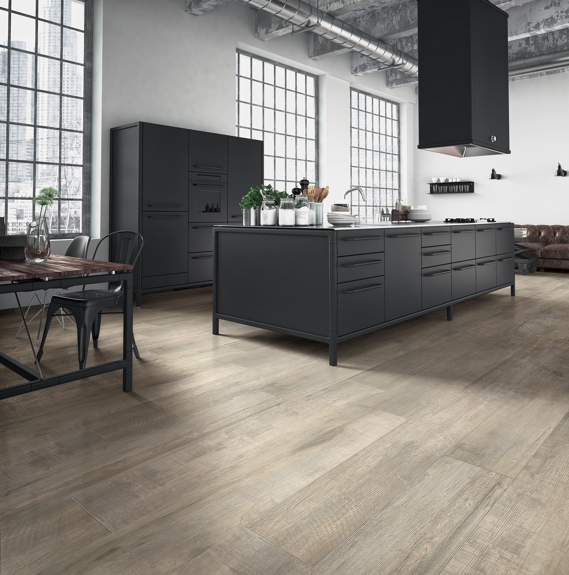 Velkoformátová dlažba na zdi pro větší přitažlivost interiéru