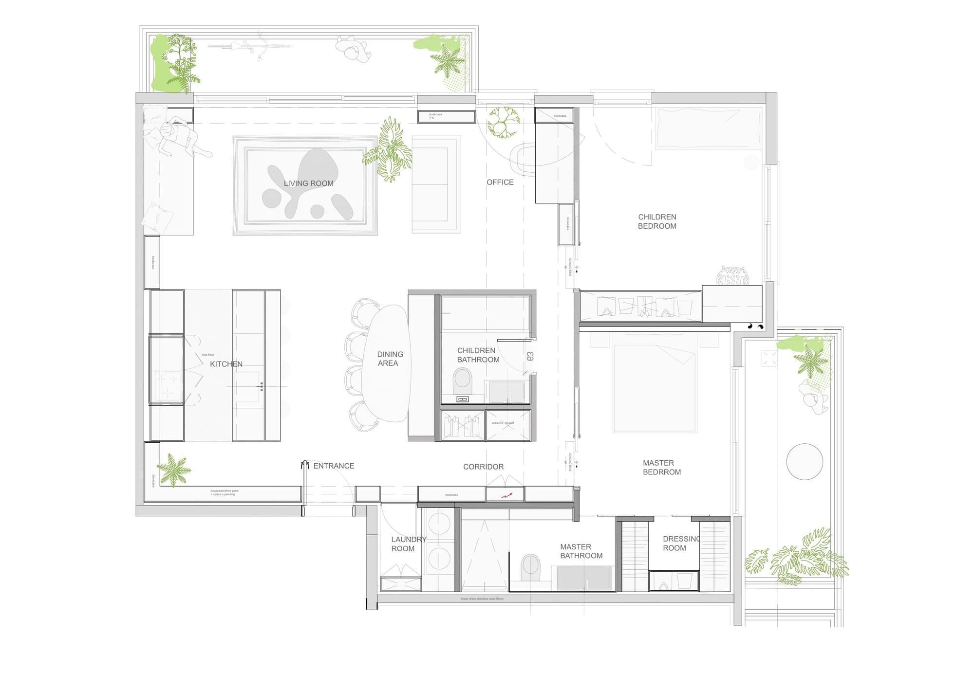 Vzdušné loftové bydlení s prvky z betonu