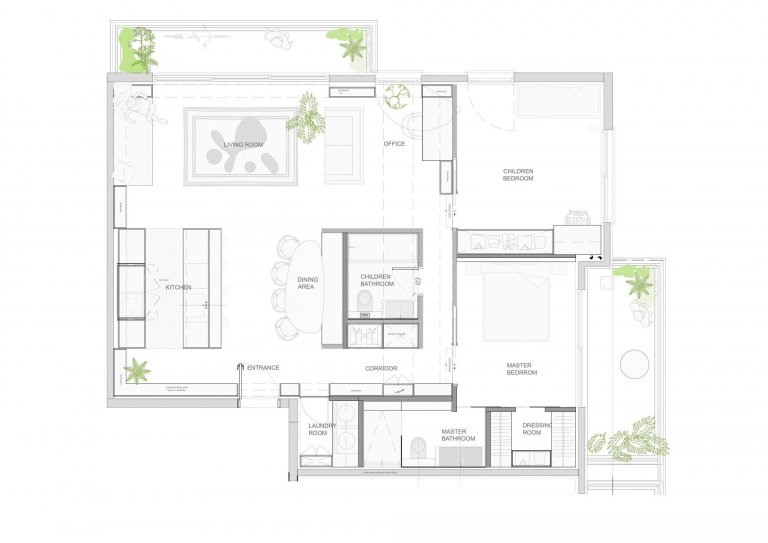 Vzdušné loftové bydlení s prvky z betonu