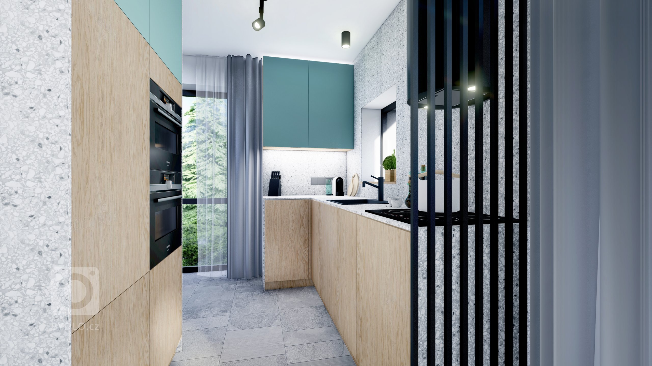 Moderní interiér v&nbsp;horském stylu v&nbsp;přírodě Jizerských hor, kde hraje hlavní roli obklad Terrazzo a&nbsp;kamenná podlaha v&nbsp;akcentu s&nbsp…