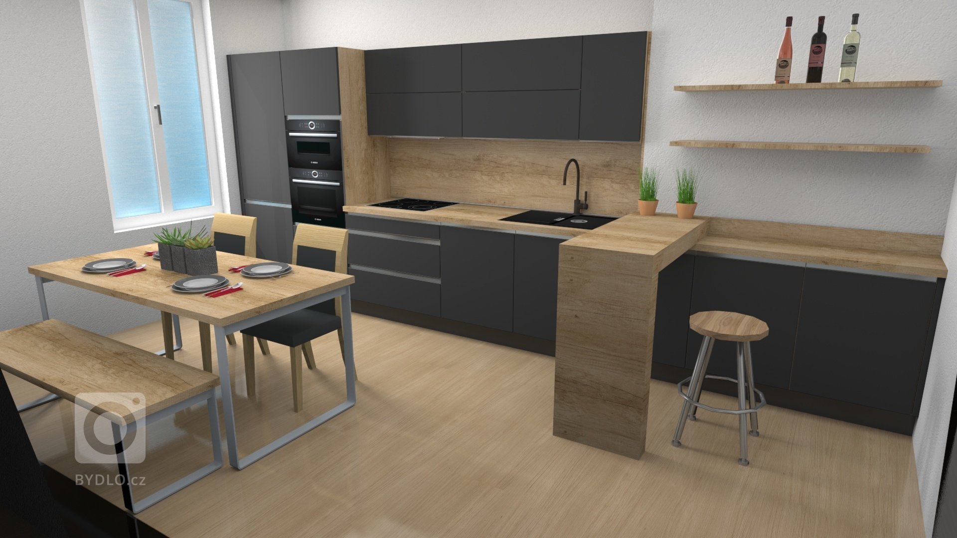 vizualizace kuchyňských linek