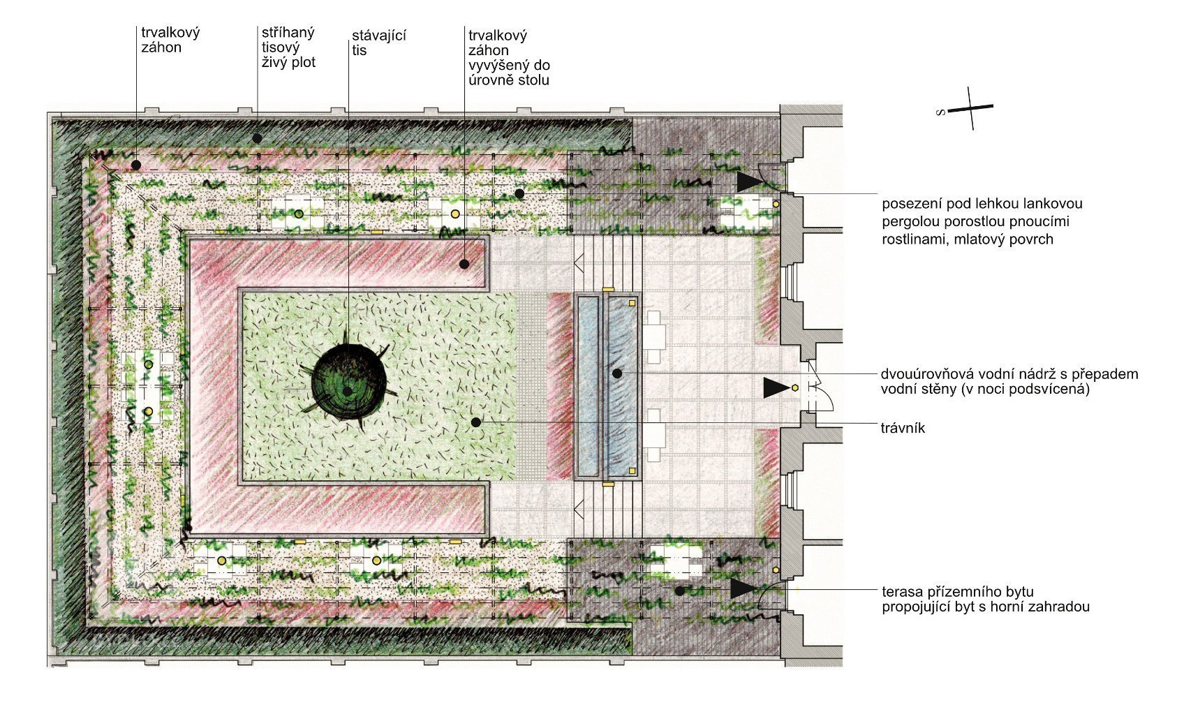 Uprostřed hlučného, přeplněného, rozpáleného města se ve vnitrobloku schovala malá zahrada. Zahrada tichá se zvukem zurčící vody, zahrada chladivá s vodními…