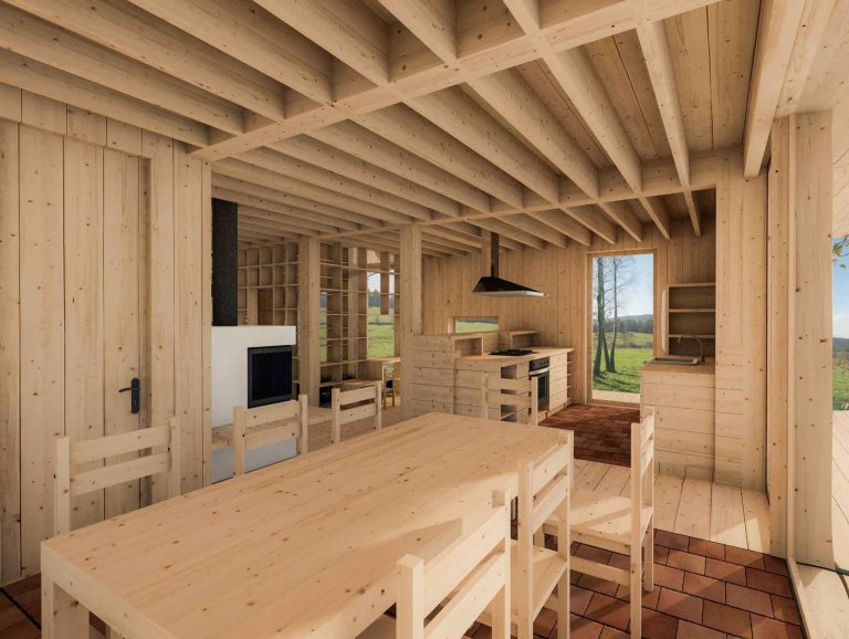 Návrh vznikl jako odpověď na otázku, jak bychom si představovali vlastní dům a život v něm. Zcela určitě jeden z našich nejtěžších projektů. Úvahy se vyvíjely…