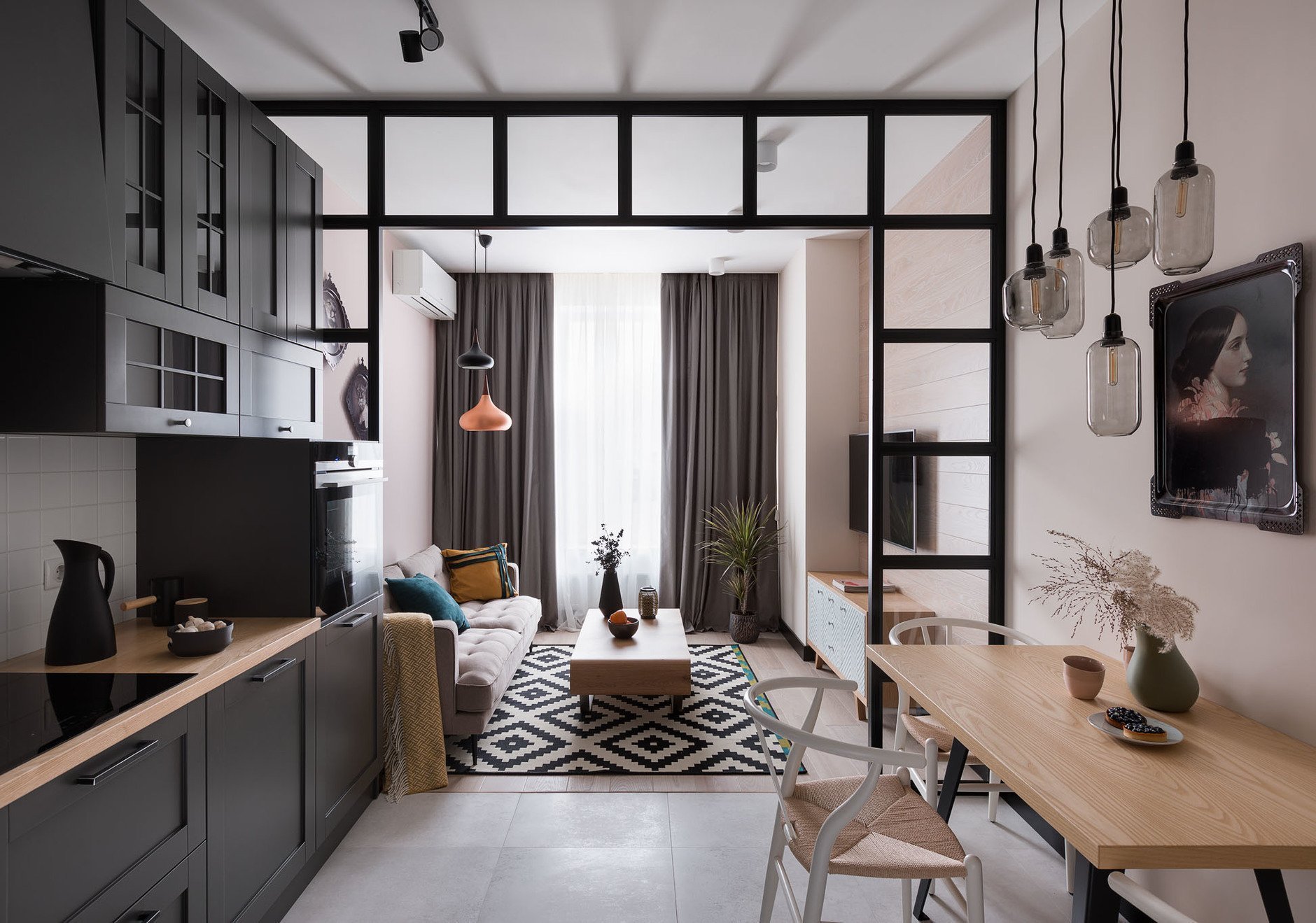 Důmyslně řešený malý byt ve skandinávském stylu