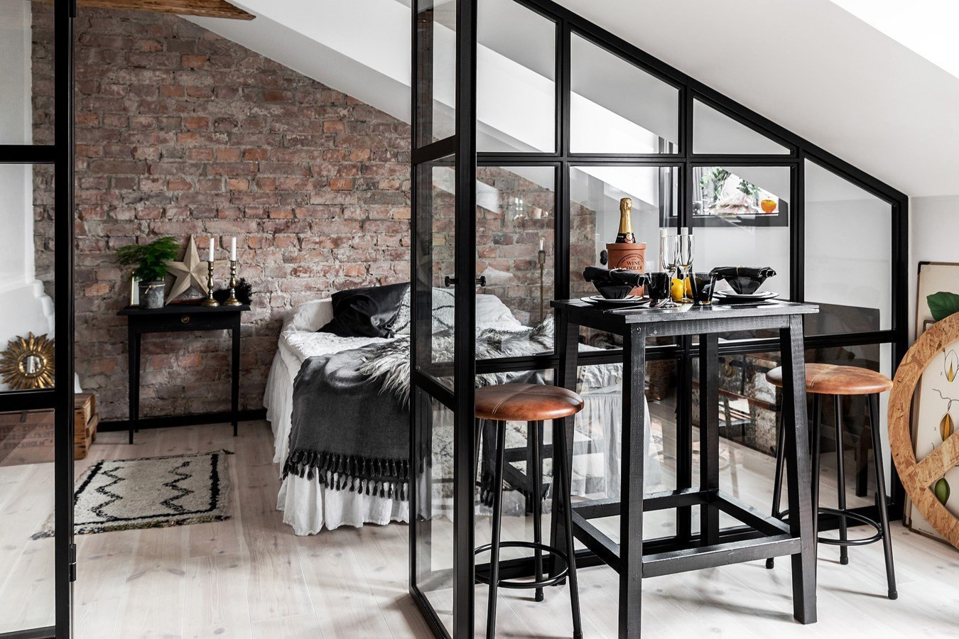 Malý podkrovní byt ve Stockholmu