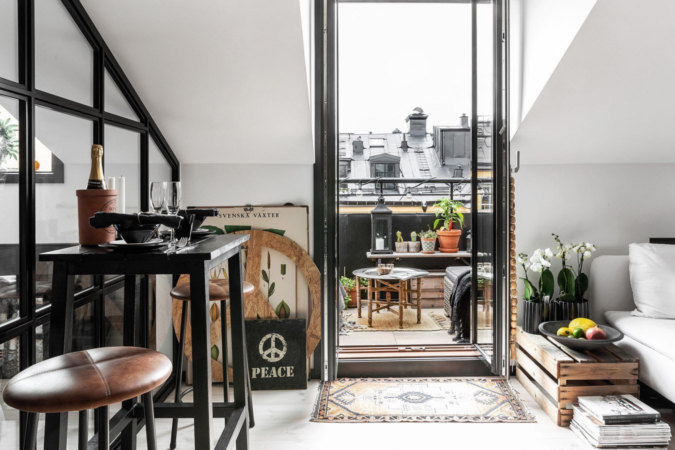 Malý podkrovní byt ve Stockholmu