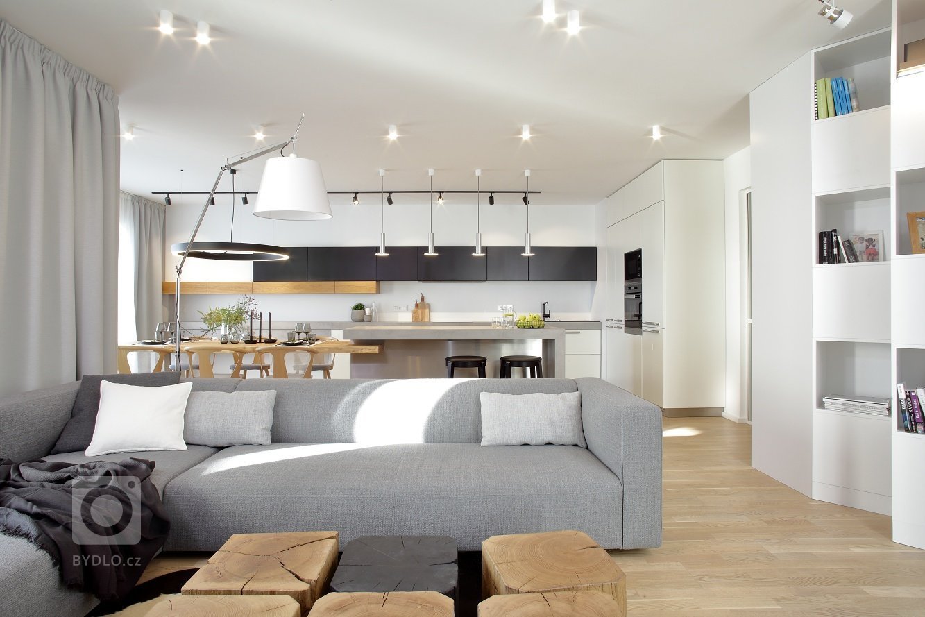 obývací pokoj s kuchyní