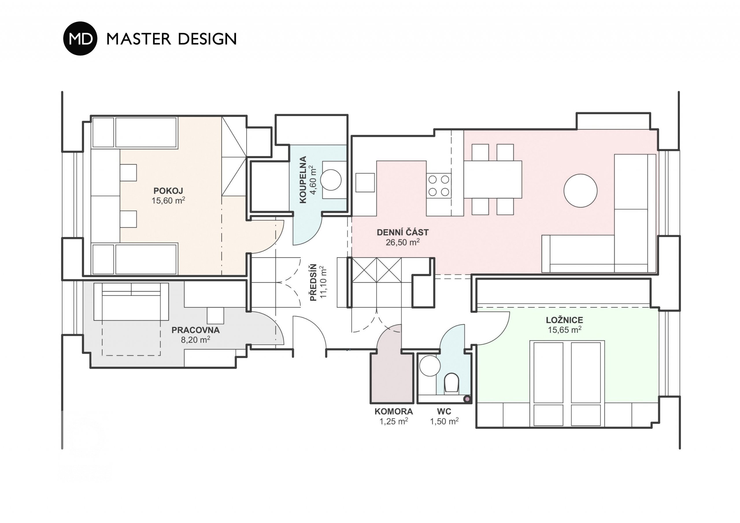 Byt je ve staré blokové zástavbě v Holešovicích. Velká výhoda bytu spočívá v jeho nosném systému kdy Jediný nosný prvek v celé dispozici&nbsp;je sloup zhruba…
