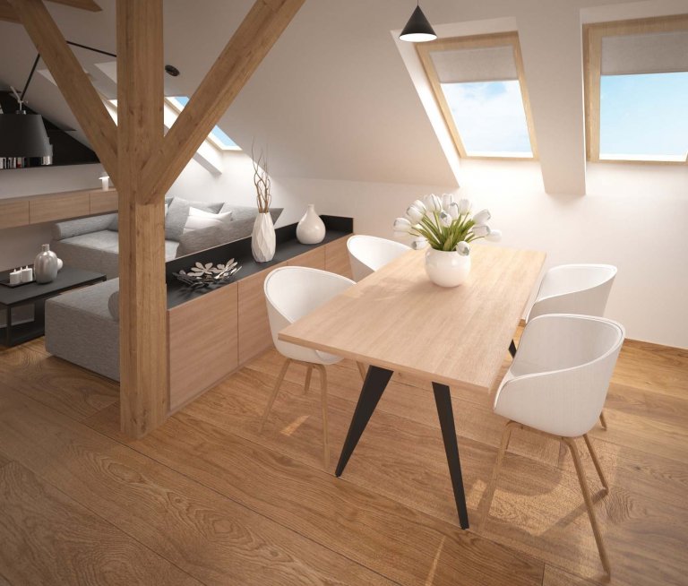 Moderní bydlení v útulném podkroví