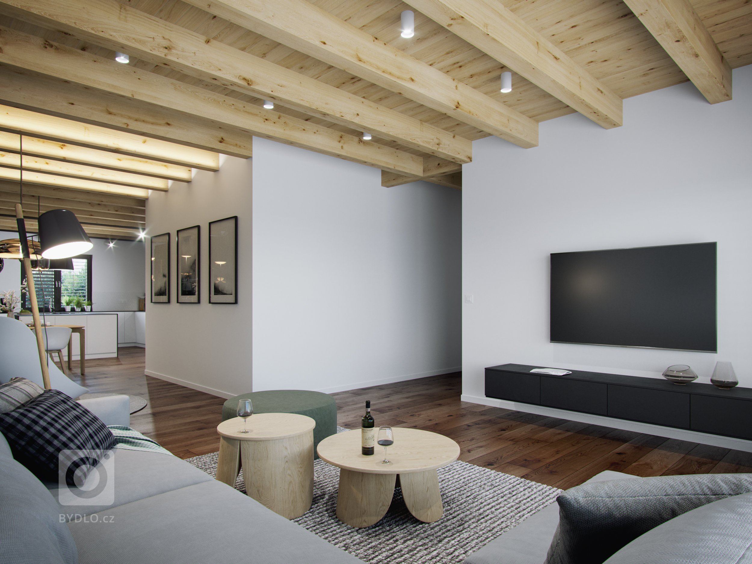 Tento návrh interiéru rodinného domu se od našich ostatních návrhů stylově trochu liší. Nejlépe jej vystihuje slovo &quot;přírodní&quot;. Je v něm více dřeva,…