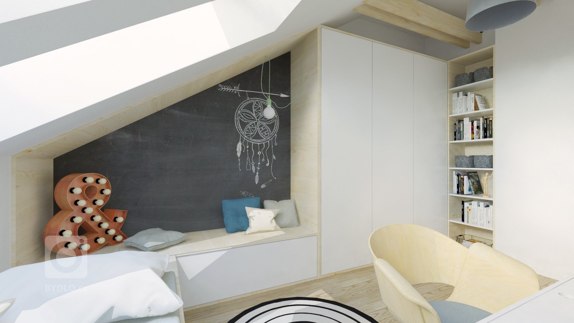 Návrh interiéru podkrovného bytu využíva relatívne malý priestor dennej zóny na maximum, pričom ho opticky neprepĺňa. Líniová hmota kuchyne plynulo prechádza…