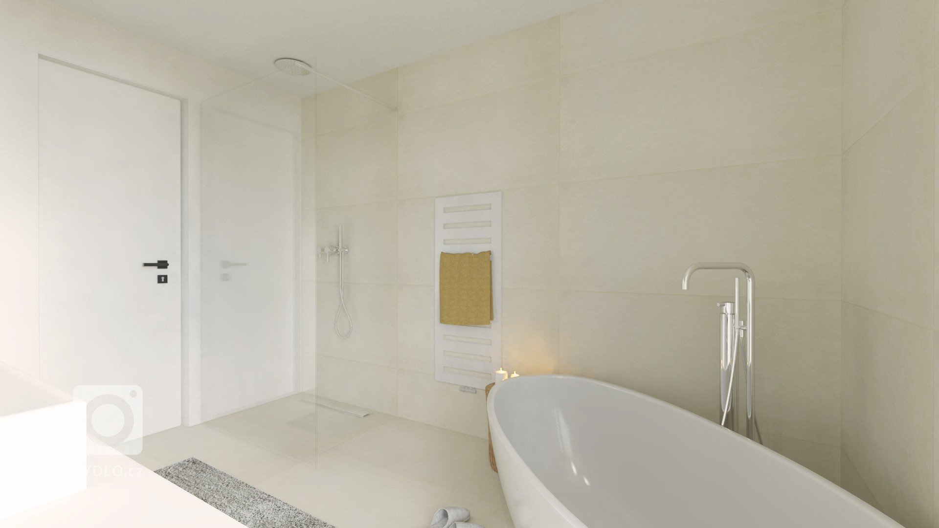 Veľkorysý priestor spoločenskej časti nám dovolil vytvoriť priestrannú kuchyňu s dizajnovým ostrovom, ktorým je čiastočne oddelená od obývacej časti. Biela na…