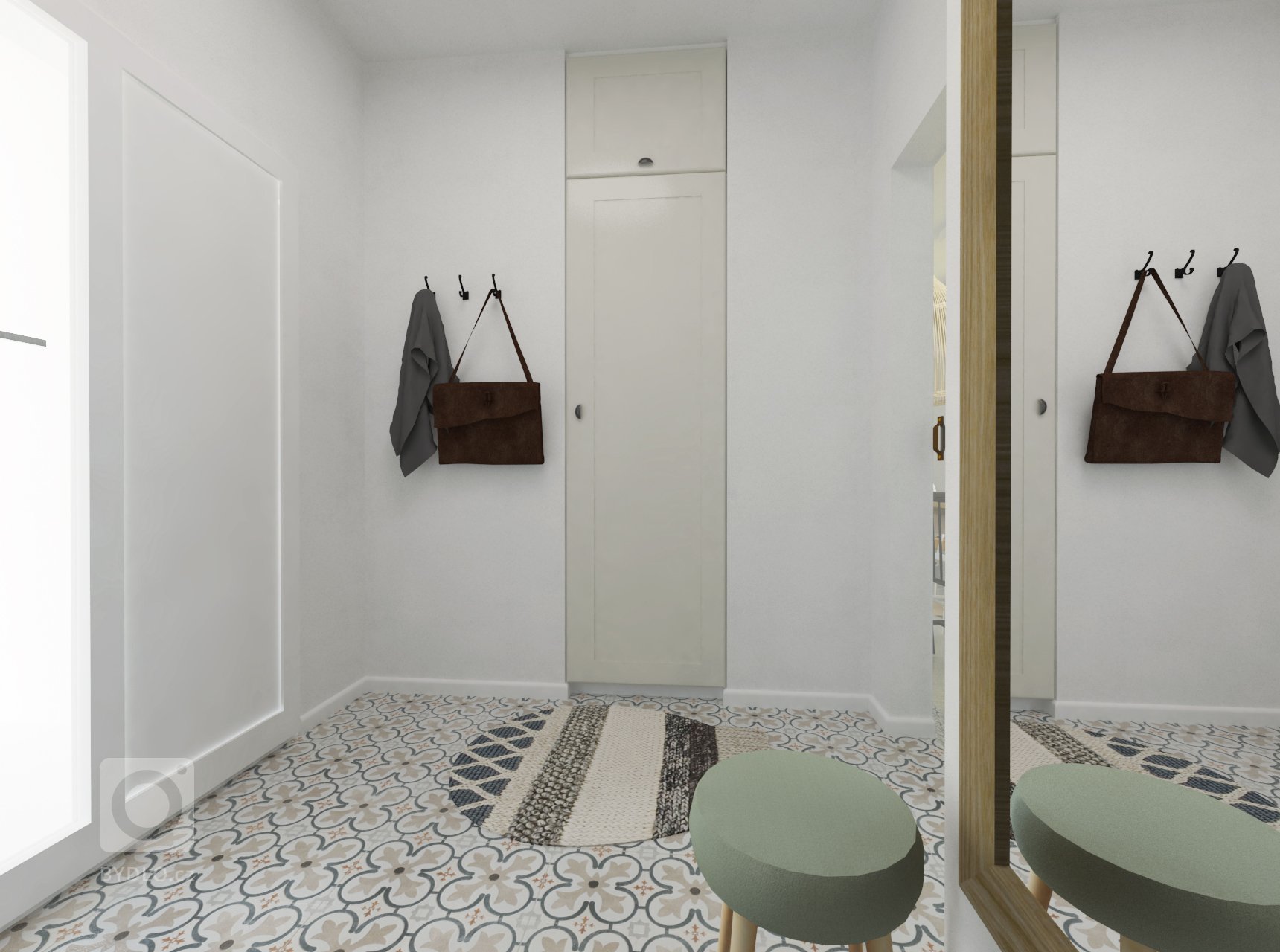 Interiér prízemia novostavby s nádychom provensálskeho štýlu. Biela kuchynská linka s masívnou drevenou pracovnou doskou je doplnená o dizajnový digestor a…