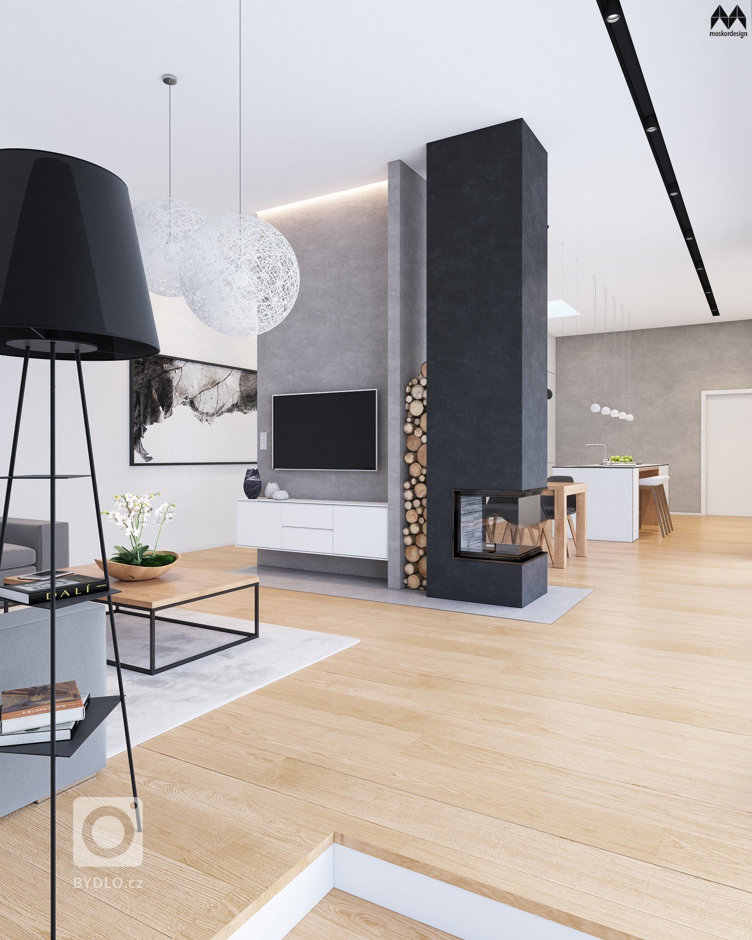 POHLED NA ROHOVOU KRBOVOU VLOŽKU Z OBÝVACÍHO POKOJE