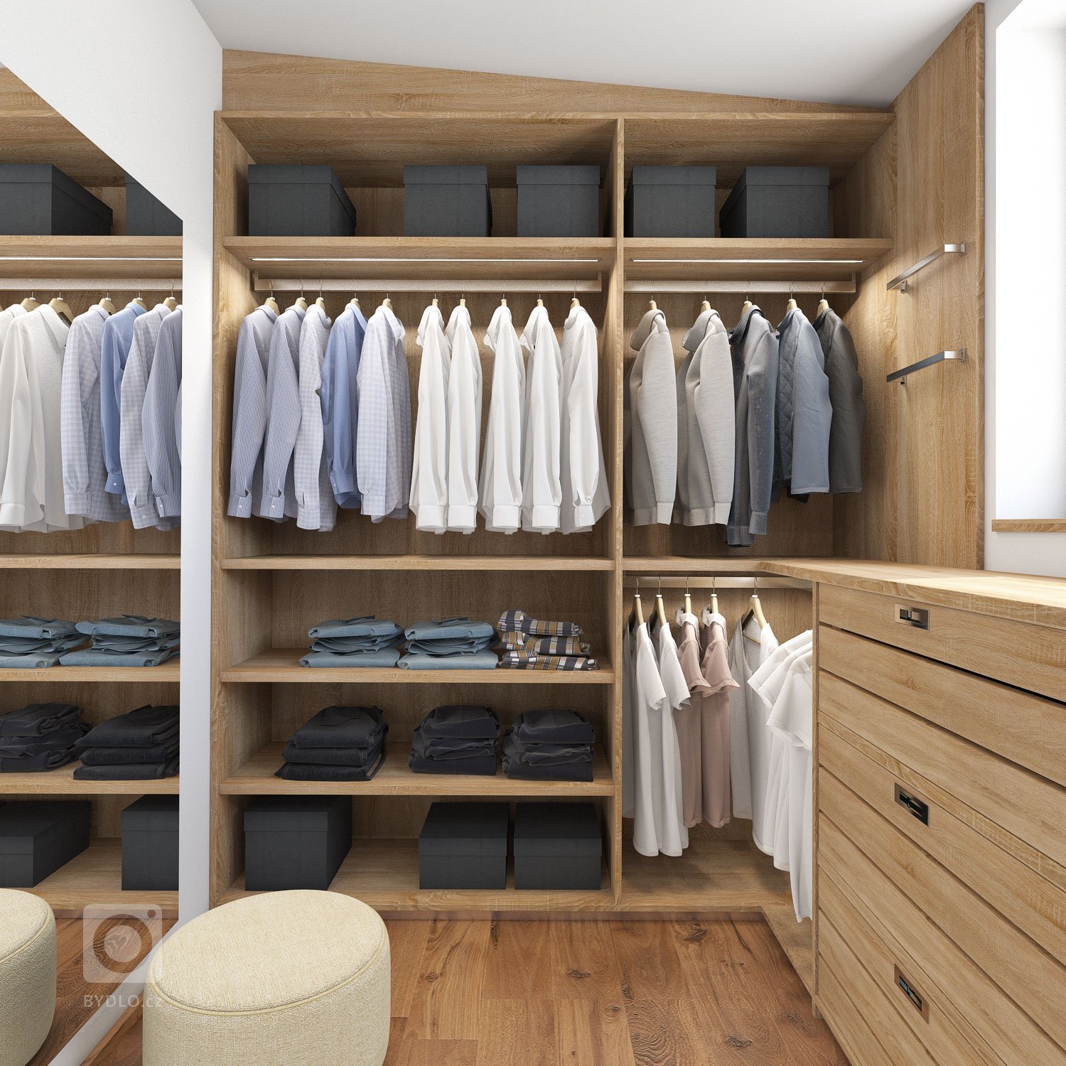 V hlavní roli: dřevo

Návrh interiéru novostavby dvoupodlažního rodinného domu se sedlovou střechou. V&nbsp;interiérech se hojně objevuje dřevo, které je…