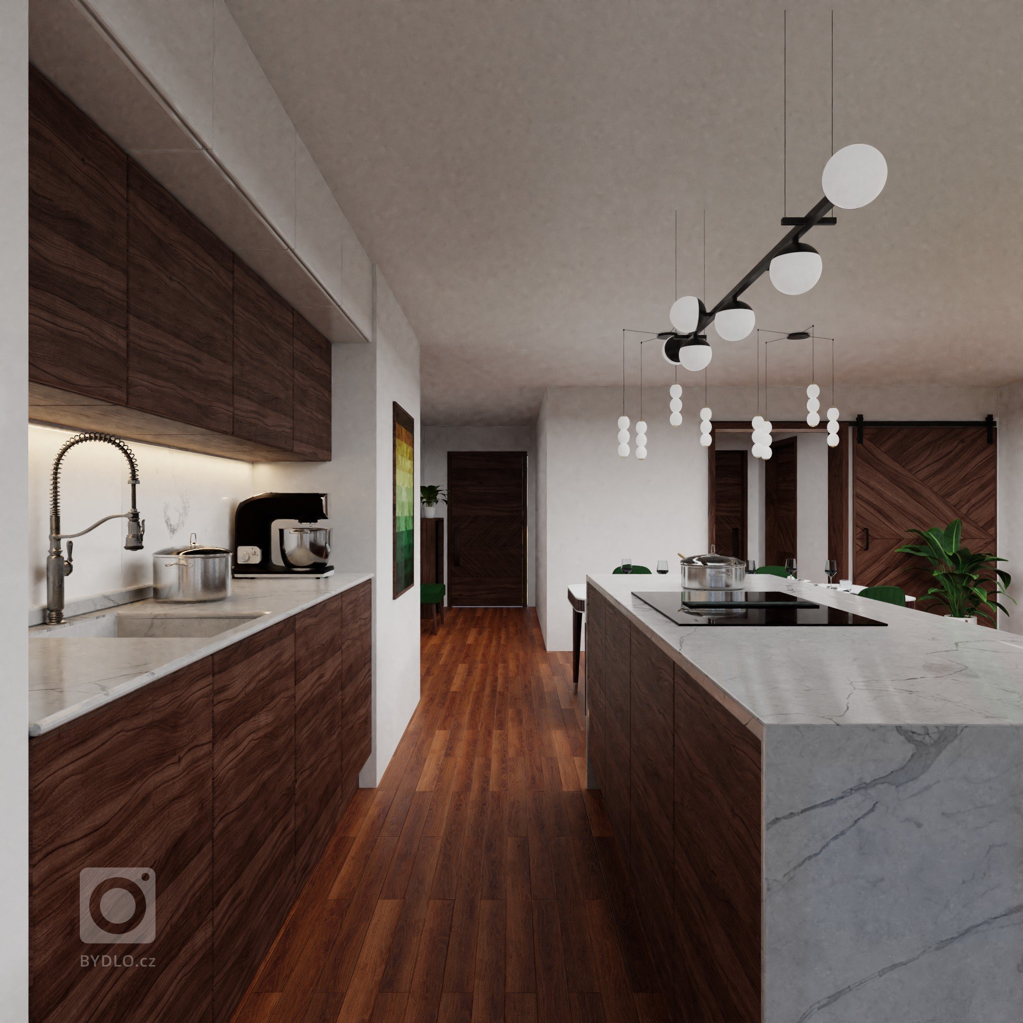 Rodina s již dospívajícími dětmi si přála navrhnout obývací pokoj. Do poměrně velkorysého prostoru je nutné vměstnat nejen prostornou kuchyni, jídelnu a sedací…