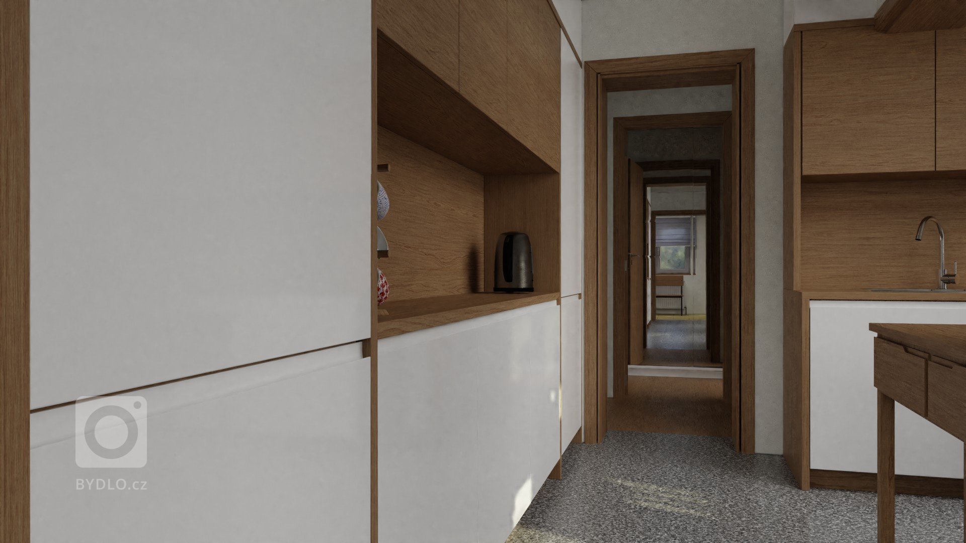 Manželský pár se rozhodl rekonstruovat přízemí rodinného domu. Současná dispozice není vyhovující. Z předsíně se vztupuje do tmavé chodby, ze které je přístup…