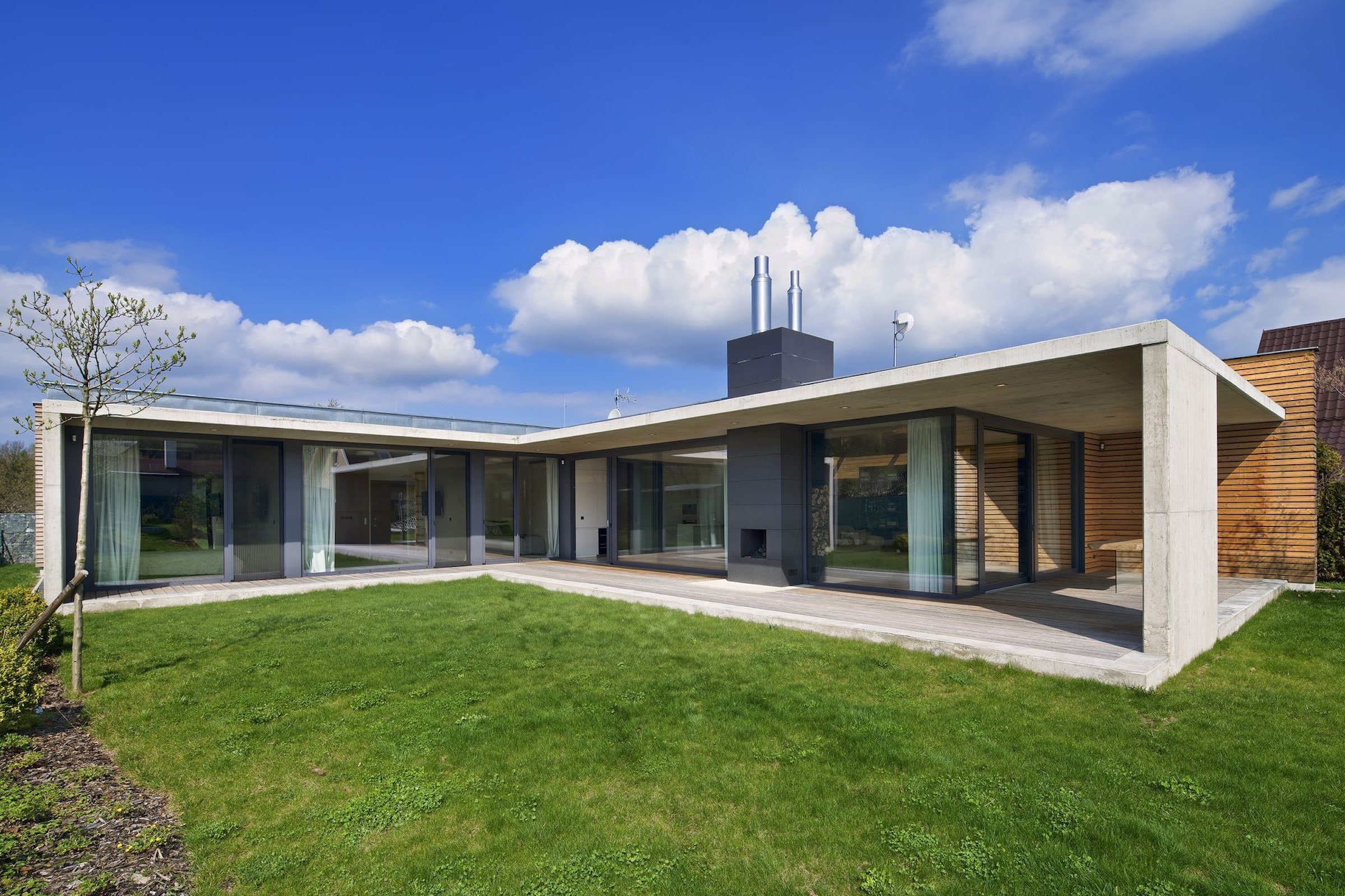 Jednopodlažní dům z betonu