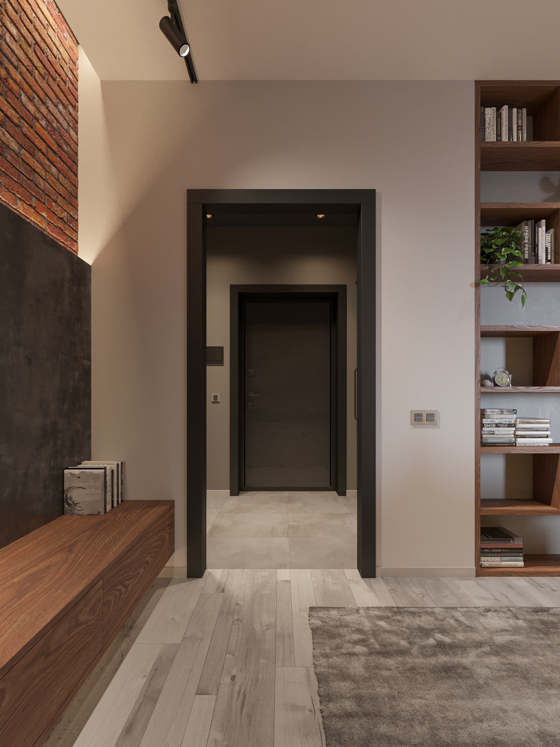 Moderní bydlení se žlutou sedačkou