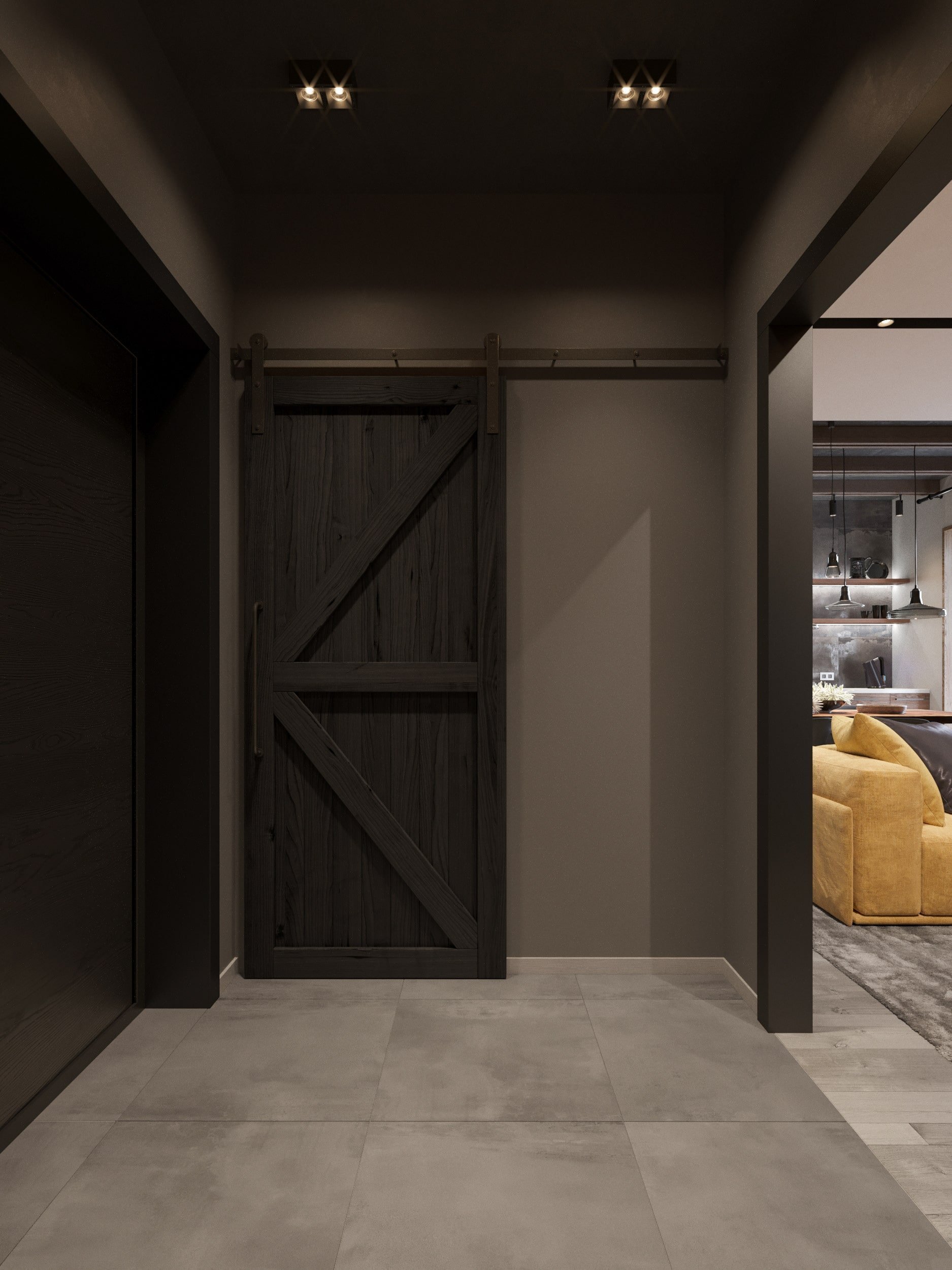 Moderní bydlení se žlutou sedačkou