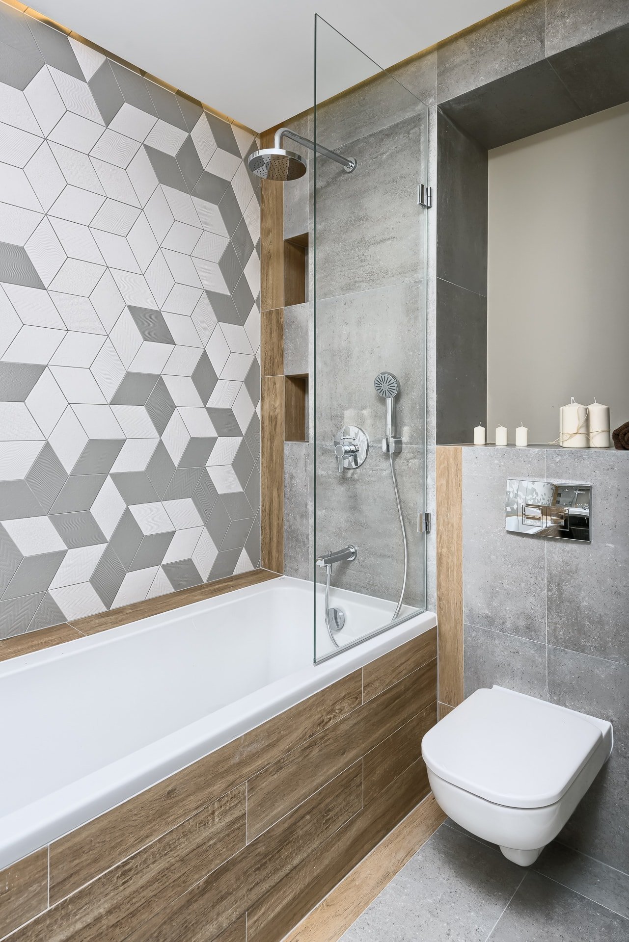 Moderní byt v šedé barvě