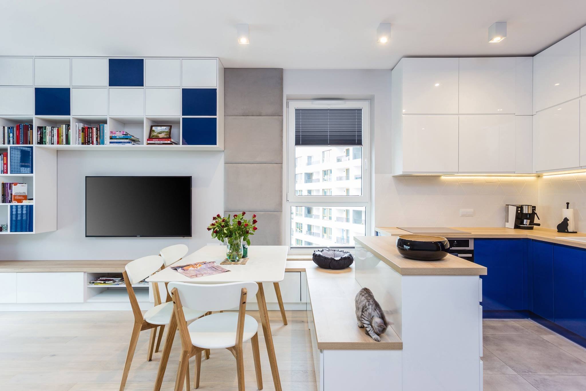 Modrá barva v interiéru