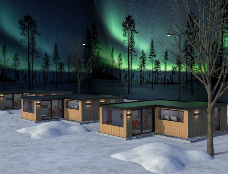 Vizualizace satelnitního městečka v Norsku. Mini domečky obložené modřínem krásně zapadají do krajiny.&nbsp;Tento projekt byl velice zajimavý, opět nová…