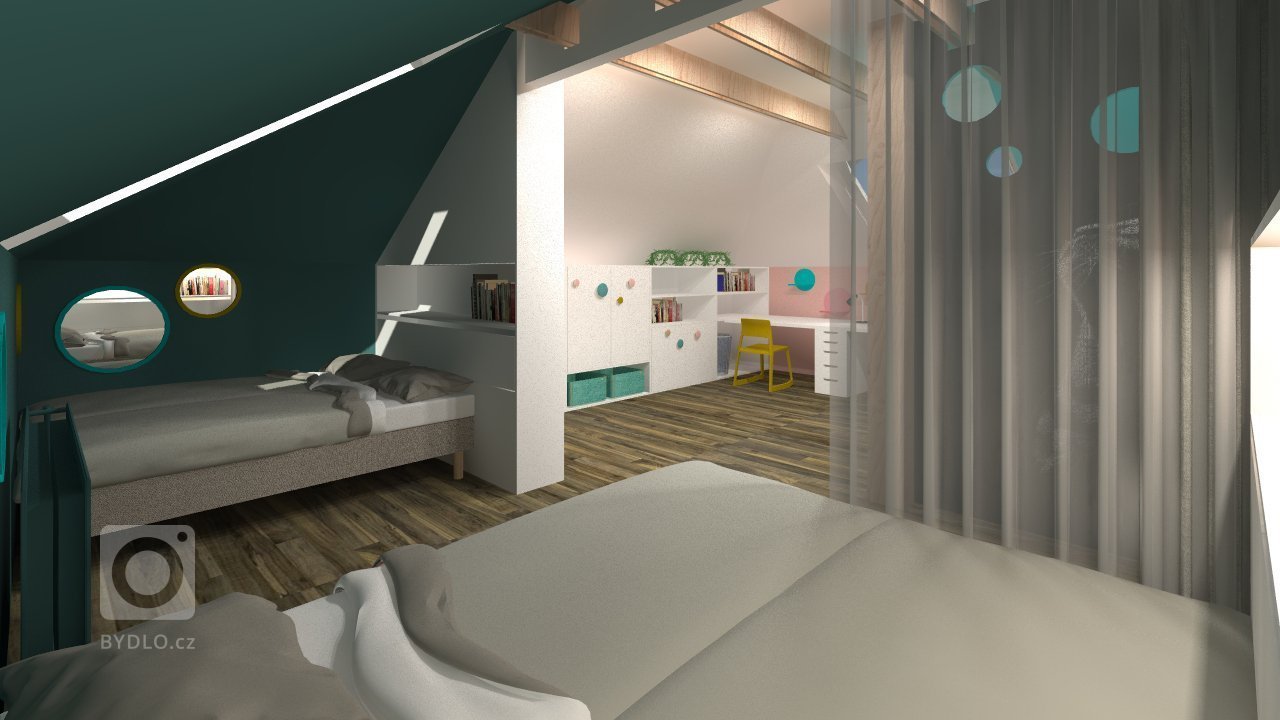 Lenka za mnou přišla s tím, že mají dvě holčičky a potřebují pro ně udělat pokoj. Prostor je to velký, skoro 40 metrů, a holky chtějí být spolu. Jenže... V…