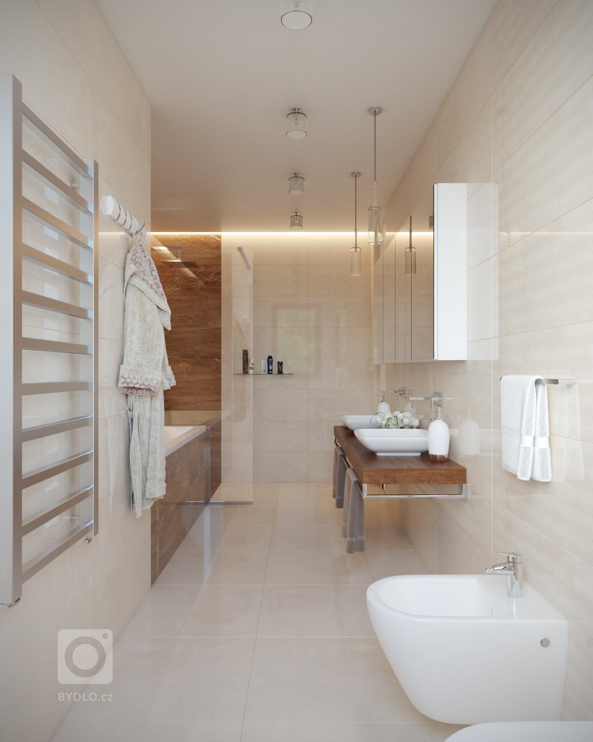 Návrh a vizualizácie luxusného bytu v Prahe. V prvej časťi projektu som vypracoval návrh a vizualizácie obývacej izby spojenej s jedálňou a kuchyňou. V druhej…