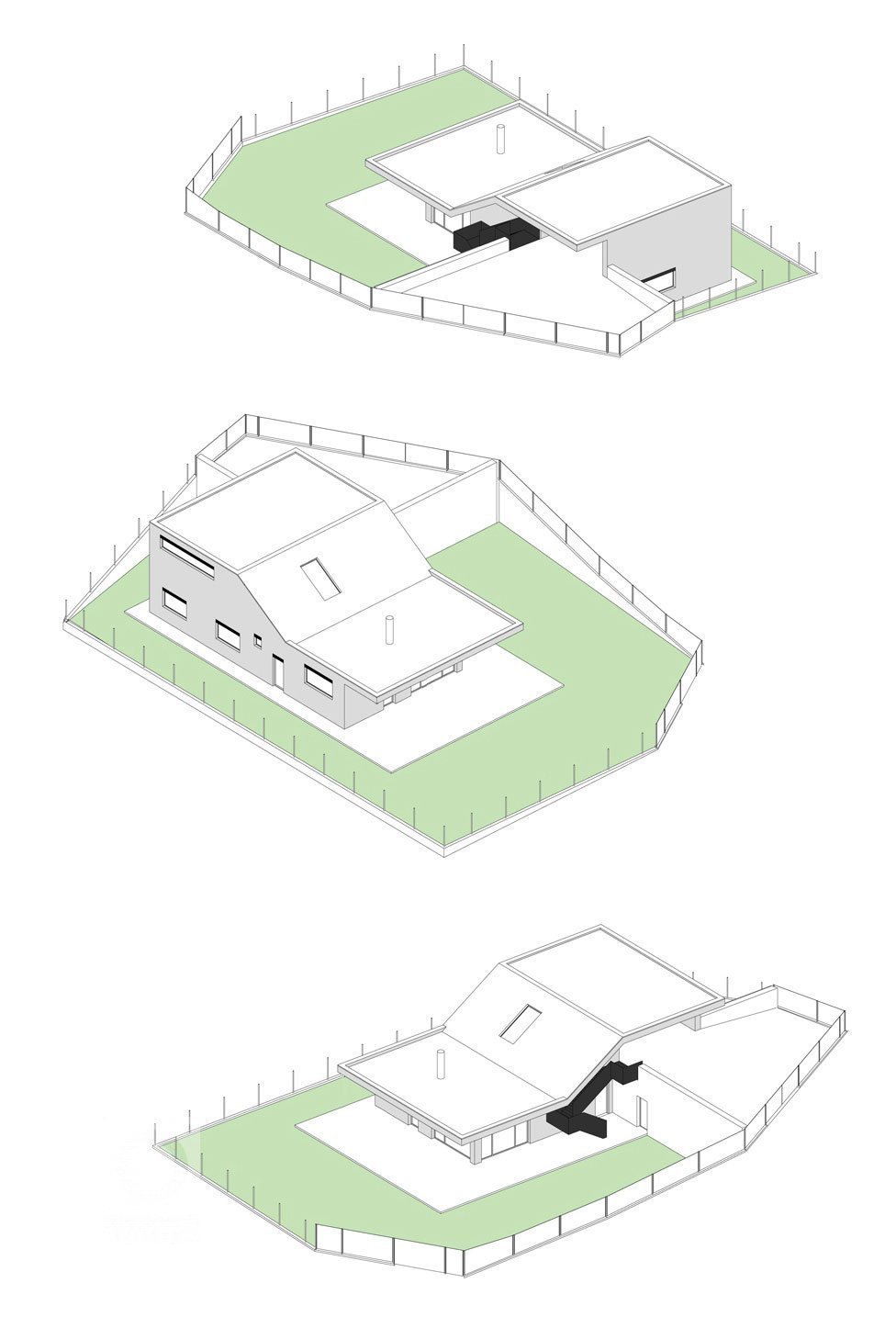 Rodinný dům Horská - axonometrie