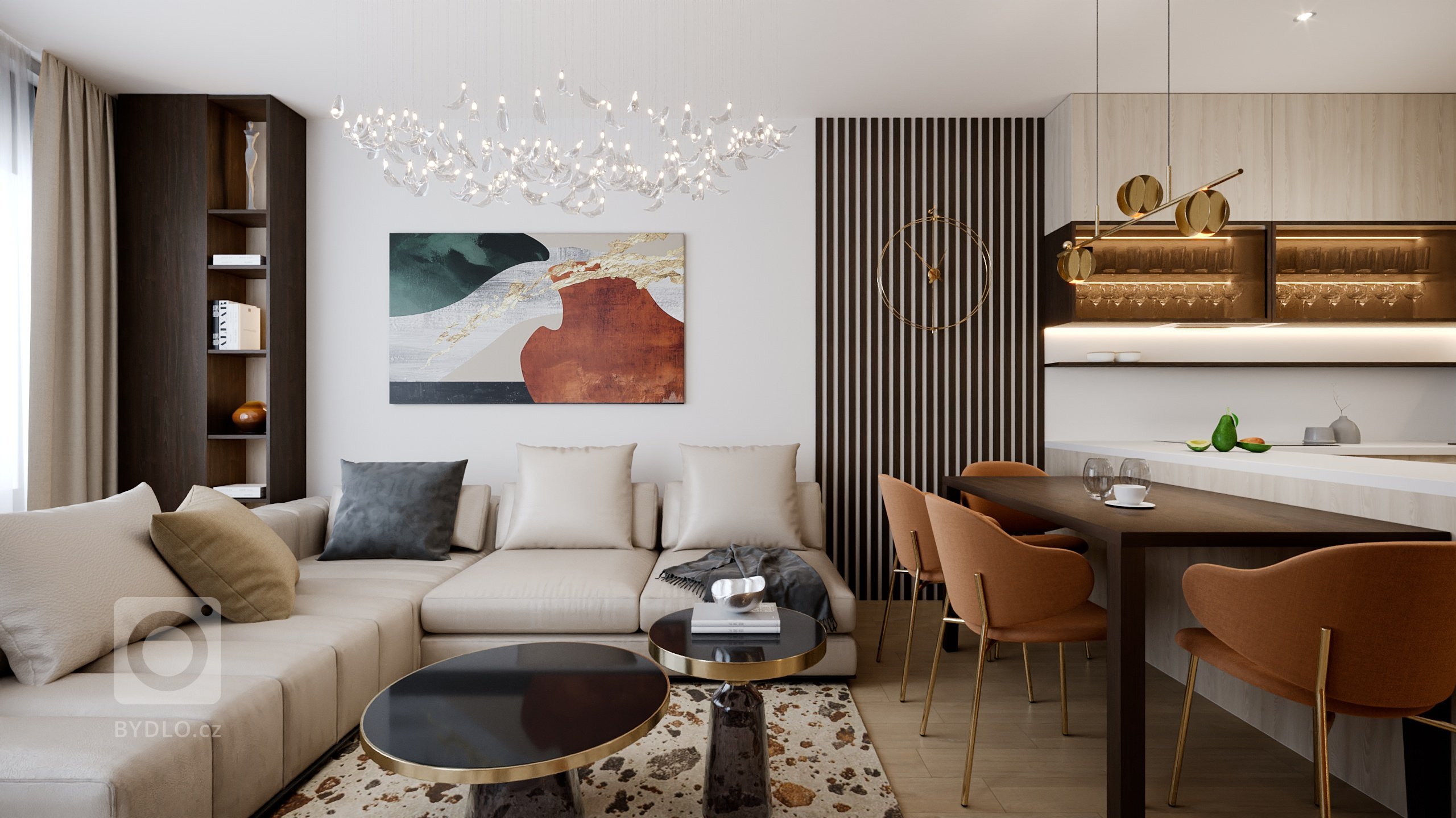 Predstavujeme vám luxusný interiérový design bytu ve Sky parku z interiérového štúdia&nbsp;PRUNUS.&nbsp;Terakotová farba v harmonickom interiéri navodí dobrú…