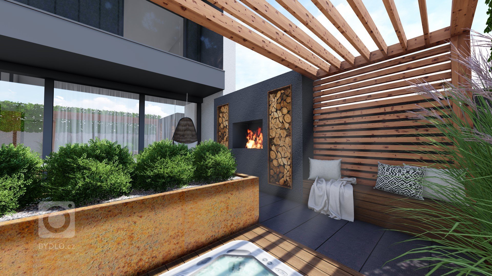 Zahrada má být prostorem pro relaxaci, zábavu a místem setkávání s přáteli nebo rodinou. Z tohoto důvodu byl celek rozdělen do několika zón, díky nimž má i tak…