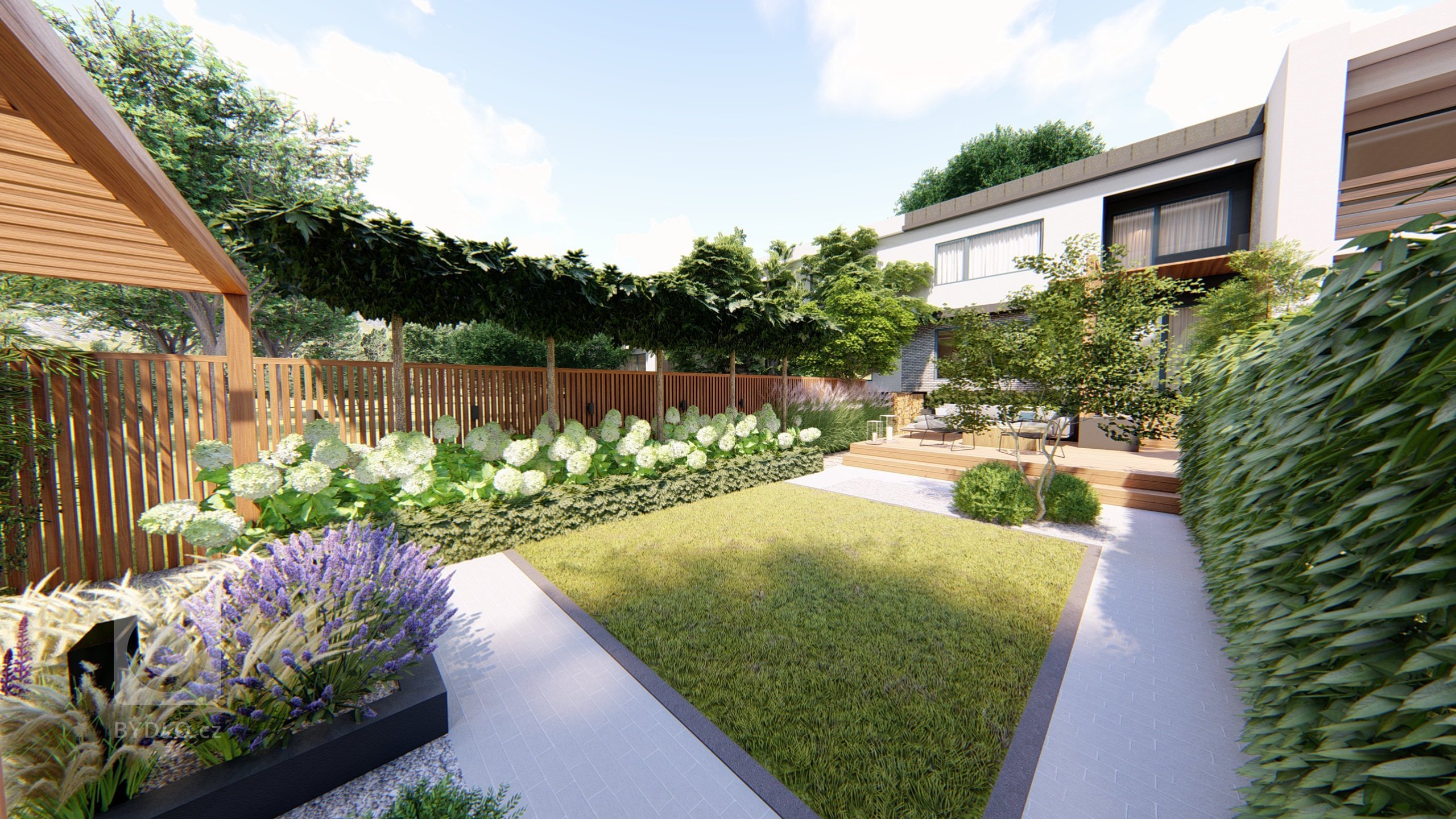 Malé zahrady paradoxně mohou být velmi prostorné&nbsp; :) Představujeme zahradní koncept na Praze 5
