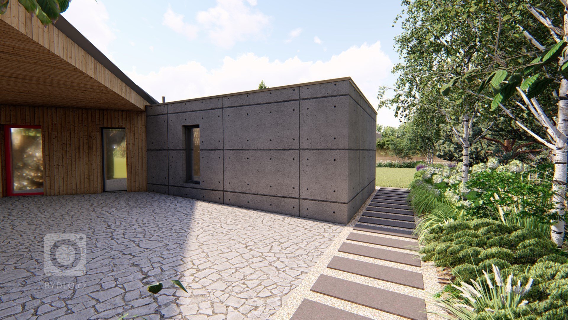 Pozemek, na kterém se nachází nová zahrada, se nachází v malém městečku, které se nachází přibližně 30 km od Prahy v blízkosti přírody. Samotný dům má velmi…