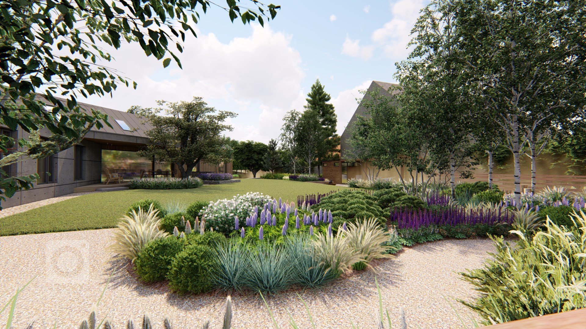 Pozemek, na kterém se nachází nová zahrada, se nachází v malém městečku, které se nachází přibližně 30 km od Prahy v blízkosti přírody. Samotný dům má velmi…