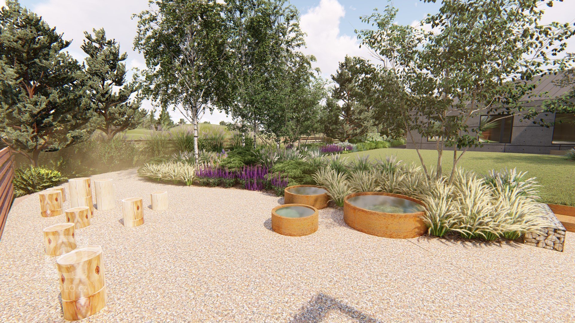 Pozemek, na kterém se nachází nová zahrada, se nachází v malém městečku, které se nachází přibližně 30 km od Prahy v blízkosti přírody. Samotný dům má velmi…