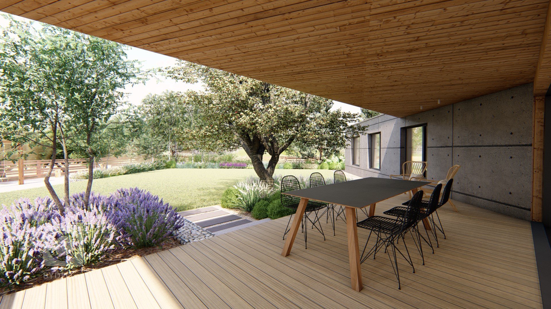 Pozemek, na kterém se nachází nová zahrada, se nachází v malém městečku, které se nachází přibližně 30 km od Prahy v blízkosti přírody. Samotný dům má velmi…