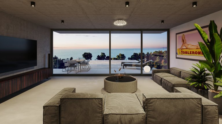 Návrh interiéru pro klienta, který v současné době staví 3 podlažní vilu vsazenou do skalnatého terénu Sardinie. Jeho přání bylo zachovat loftový vzhled 2…