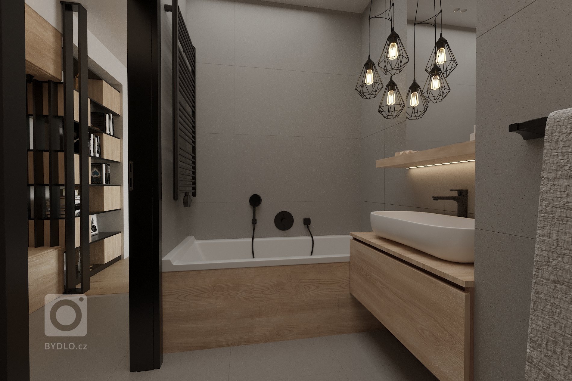 Moderní lehce industriální pojetí návrhu pro mladý pár. Jedná se o byt v nizkopodlažní bytovce. Lehce pozměněná dispozice s otevřenou kuchyní do obývacího…