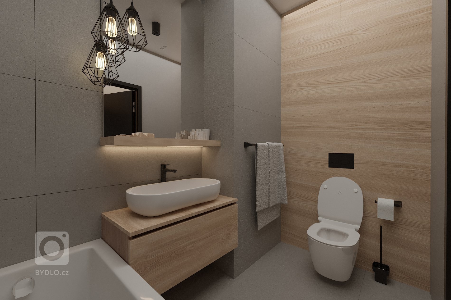 Moderní lehce industriální pojetí návrhu pro mladý pár. Jedná se o byt v nizkopodlažní bytovce. Lehce pozměněná dispozice s otevřenou kuchyní do obývacího…