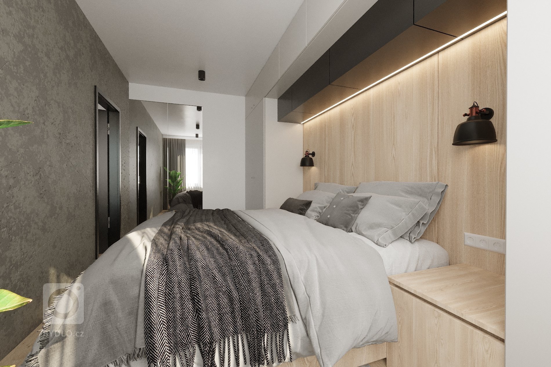 Moderní lehce industriální pojetí návrhu pro mladý pár. Jedná se o byt v nizkopodlažní bytovce. Lehce pozměněná dispozice s otevřenou kuchyní do obývacího…