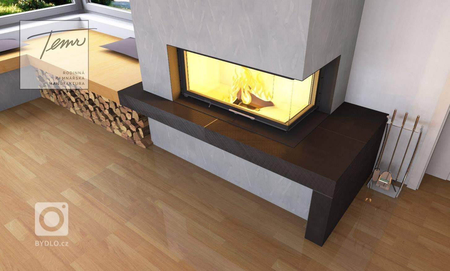 Pro moderní obývací pokoj v novostavbě jsme měli za úkol navrhnout atypický a svým tvarem i umístěním zajímavý krb pro trávení chvil pohody a relaxu s výhledem…