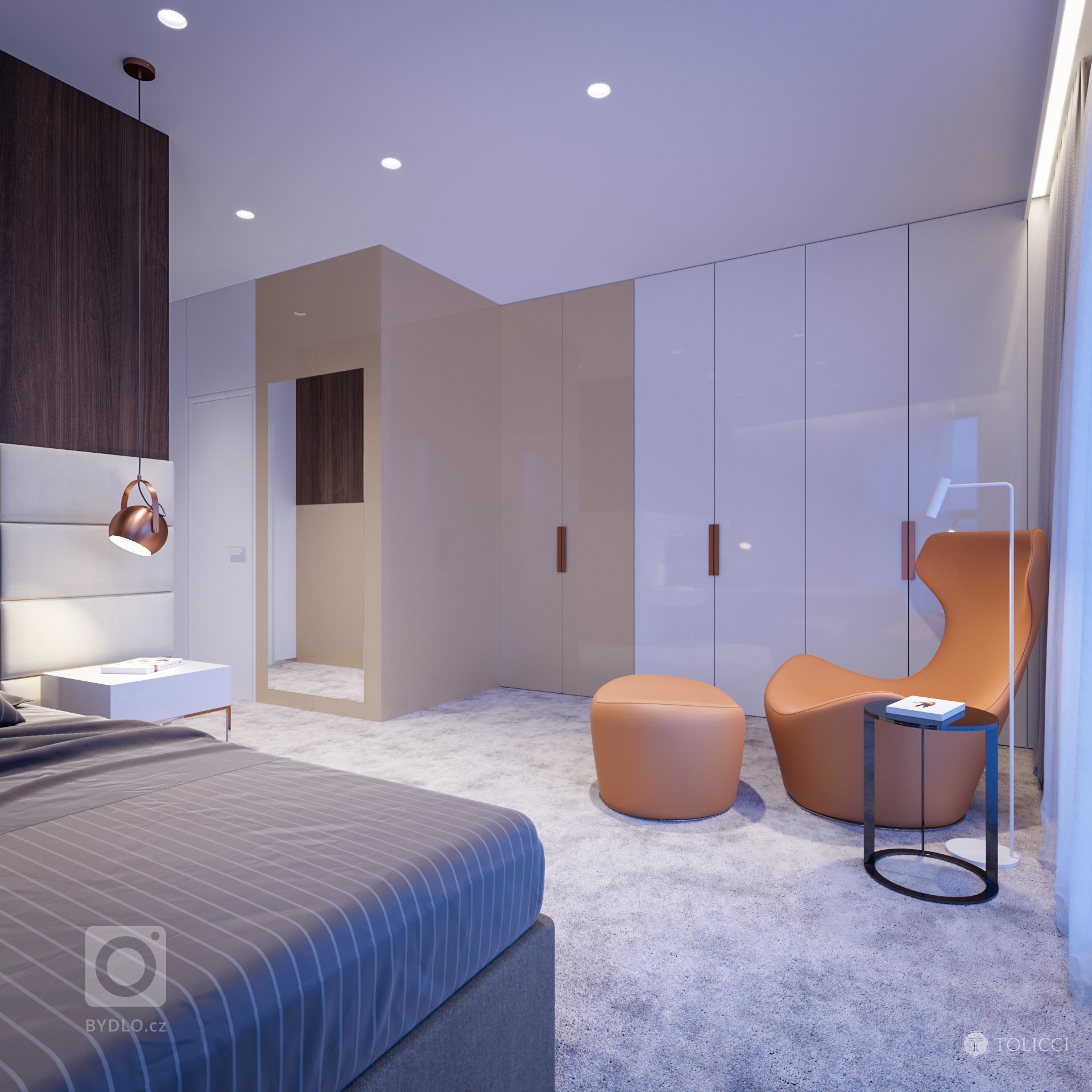 Návrh interiéru bytového apartmánu reprezentuje vytvorenie elegantného a nestarnúceho dizajnu. Vhodná kontrastná kombinácia tmavého orechového dreva a teplých…