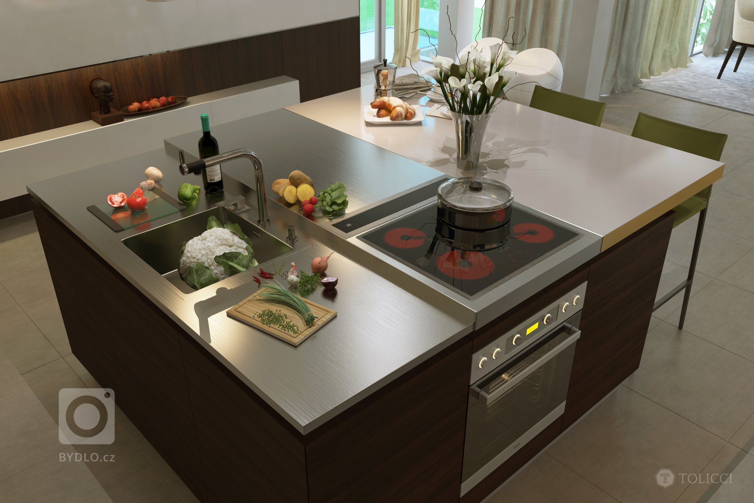 Návrh interiéru rodinnej rezidencie odráža spojenie dvoch dizajnérskych prístupov: východného arabského a stredoeurópskeho talianskeho. Na podklade zemitých…