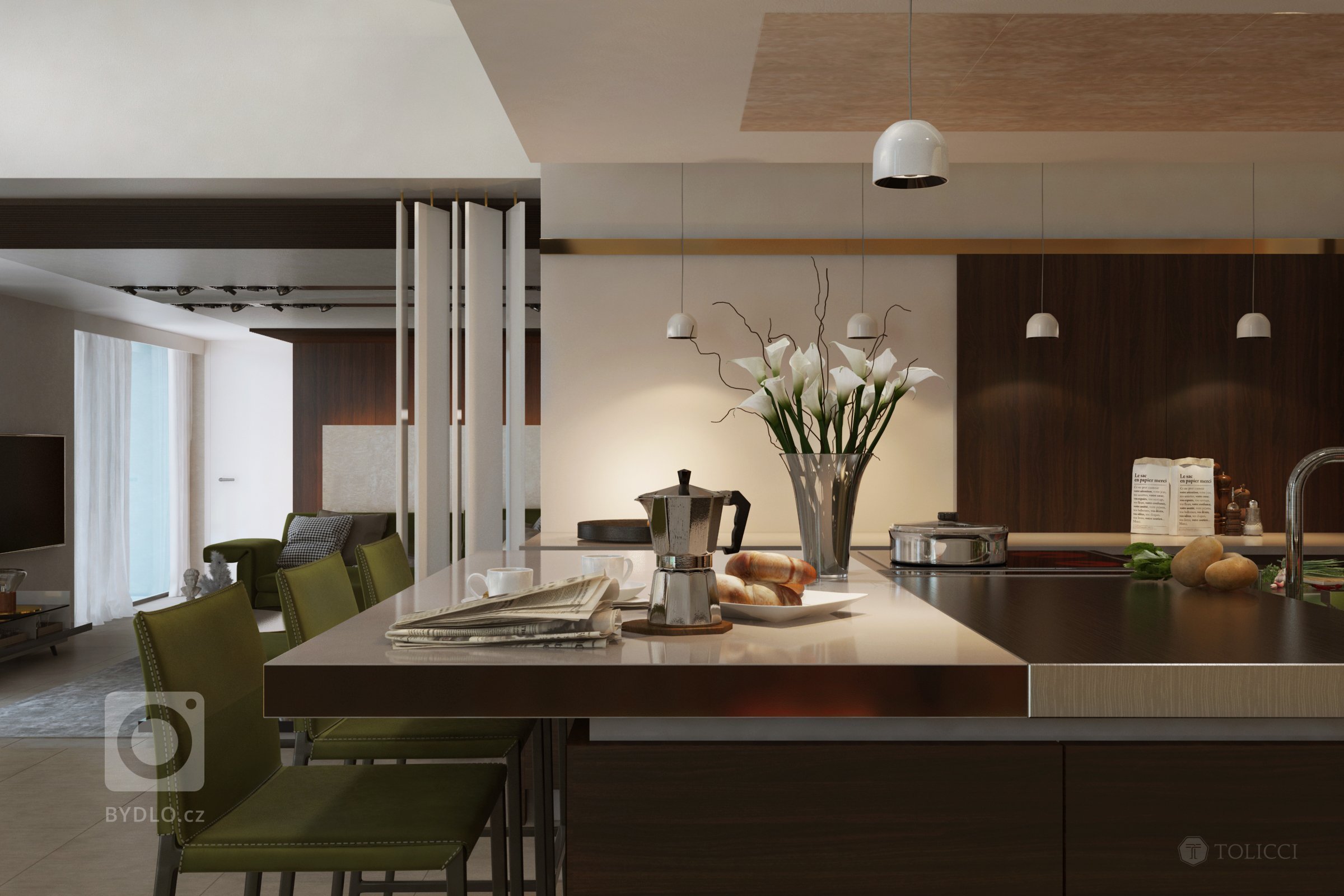 Návrh interiéru rodinnej rezidencie odráža spojenie dvoch dizajnérskych prístupov: východného arabského a stredoeurópskeho talianskeho. Na podklade zemitých…