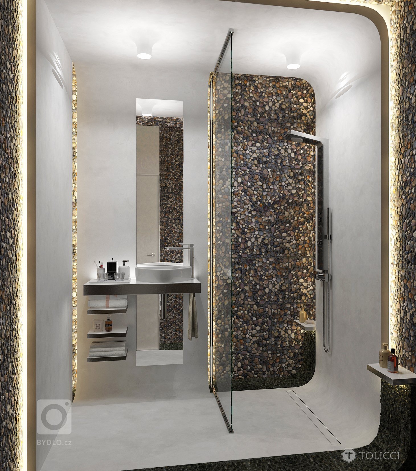 Návrh interiéru rodinnej rezidencie odráža spojenie dvoch dizajnérskych prístupov: východného arabského a stredoeurópskeho talianskeho. Na podklade zemitých…